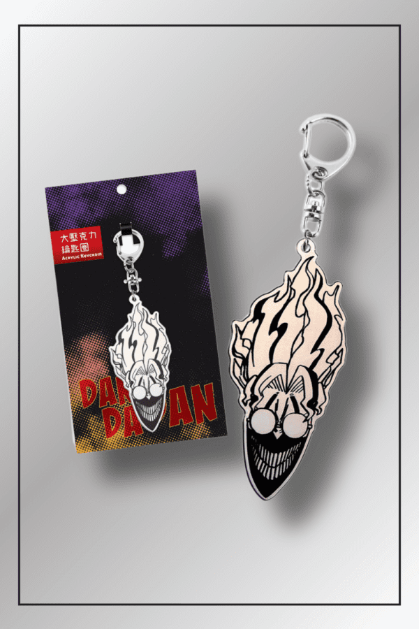 Dandadan keychain featuring the possessed Okarun