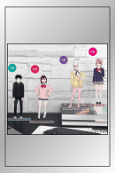 Dandadan anime acrylic stand collection featuring Momo Ayase, Aira, Okarun, and Seiko Ayase