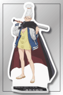 Seiko Ayase Granny acrylic stand from Dandadan anime wearing cape and holding Baseball Bat in heroic pose