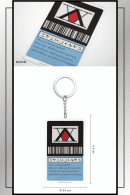 Hunter x Hunter Hunter License keychain with full dimensions displayed
