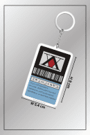 Hunter x Hunter Hunter License keychain with full dimensions displayed