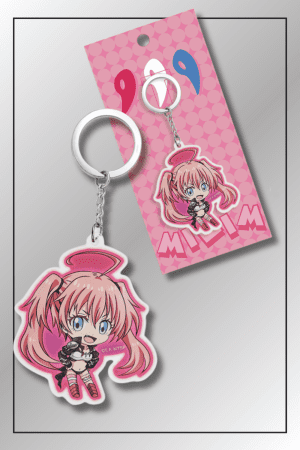 That Time I Got Reincarnated as a Slime Milim Nava chibi keychain with pink display packaging