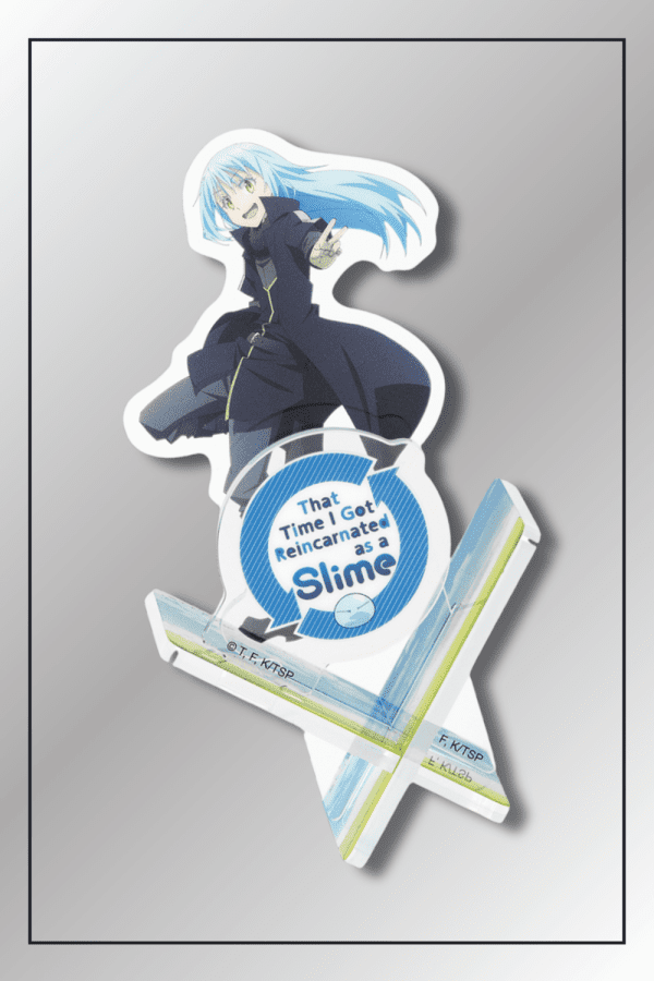 That Time I Got Reincarnated as a Slime Rimuru Tempest acrylic anime-figurine-stand with dynamic pose and logo base