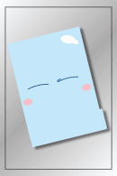 Cute Rimuru Tempest face file folder front design with blush and closed eyes from That Time I Got Reincarnated as a Slime anime