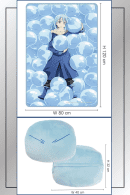 Rimuru Tempest pillow and blanket set from That Time I Got Reincarnated as a Slime, featuring 125x80cm blanket and 40x40cm plush pillow