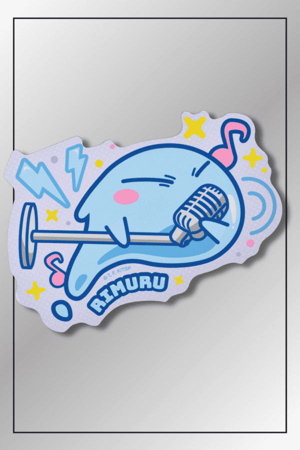 That Time I Got Reincarnated as a Slime Rimuru Tempest mouse pad with chibi singing pose, mic, and lightning effects