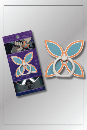 Shinobu Kocho butterfly phone ring holder from Demon Slayer with purple-themed packaging and anime visuals