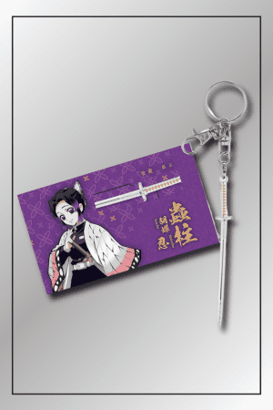 Shinobu Kocho Demon Slayer Nichirin Sword mini keychain with anime character card
