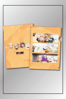 Spy x Family A4 clear file folder featuring group character design with orange background and anime stills.