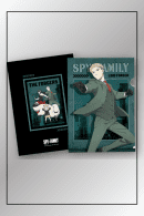 Spy x Family Loid Forger clear file in green with character pose and The Forgers group design on the back.