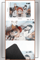 Detailed view of Spy x Family mouse pad with size (28x18 cm), close-up print of Anya, Loid, and Yor, and non-slip rubber backing.