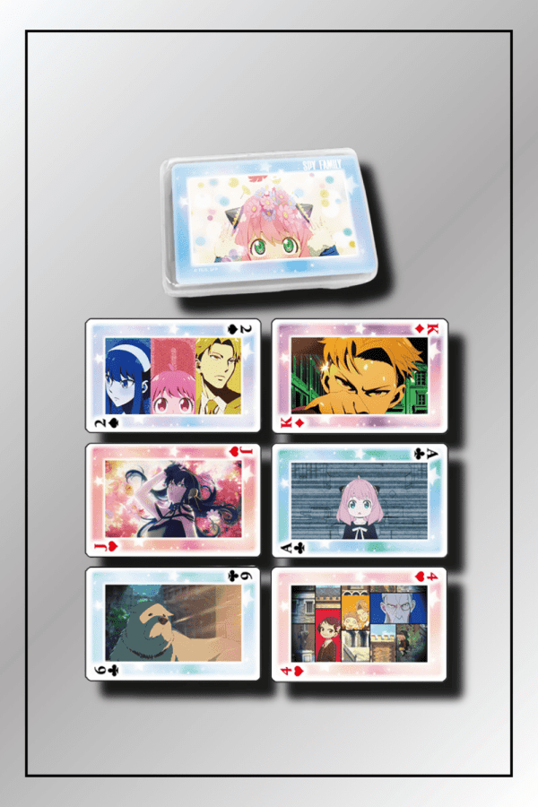 SPY x FAMILY themed poker card set with characters and scenes from the anime