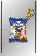 Dimensions of SPY x FAMILY snack-themed keychain with Anya Forger design