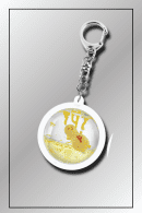 SPY x FAMILY liquid peanut dome keychain showing front and back design