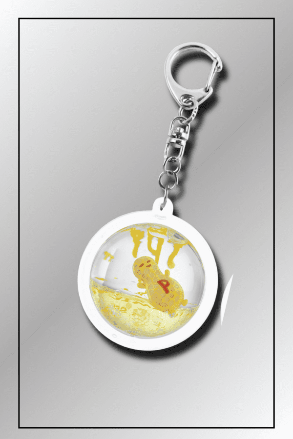 SPY x FAMILY liquid peanut dome keychain showing front and back design