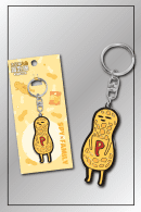 SPY x FAMILY official yellow peanut character keychain on display card