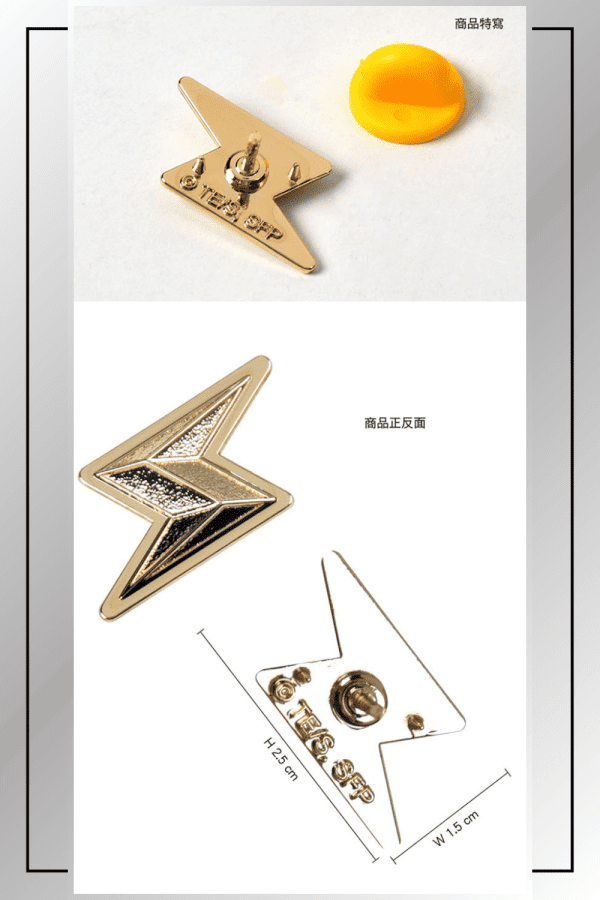 Front & Back – SPY x FAMILY Tonitrus Bolt Metal Pin with Scale