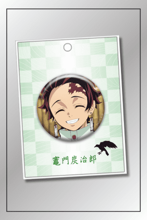 Smiling Tanjiro Kamado badge from Demon Slayer anime