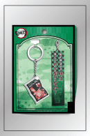 Tanjiro and Nezuko Kamado keychain with quote tag and sibling photo in green anime packaging from Demon Slayer