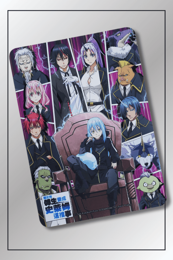 That Time I Got Reincarnated as a Slime anime mouse pad featuring Rimuru Tempest and main characters in throne scene