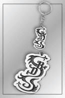 Front and rear design of Tokyo Revengers Black Dragon BDS keychain