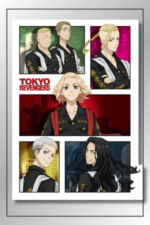 Tokyo Revengers folder with anime characters collage featuring Mikey, Draken, Baji, Mitsuya, Chifuyu, and Takemichi