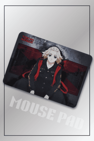 Tokyo Revengers Mikey Mouse Pad with dark red and black design