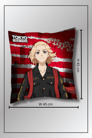 Dimensions Red Tokyo Revengers cushion featuring Mikey from the series